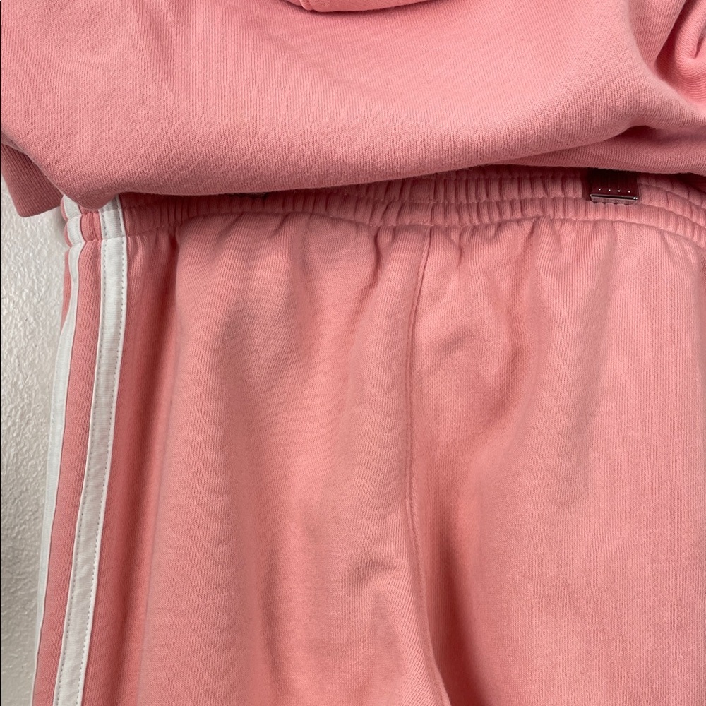 Adidas Girl's 7 Classic Pink Hoodie Sweatpant Track Jogger Set Kangaroo Pocket - Picture 10 of 12